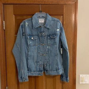 Distressed denim jacket